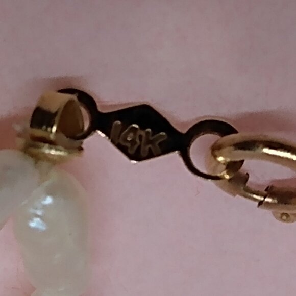 14k solid yellow gold,rice pearl bracelet - Picture 4 of 6